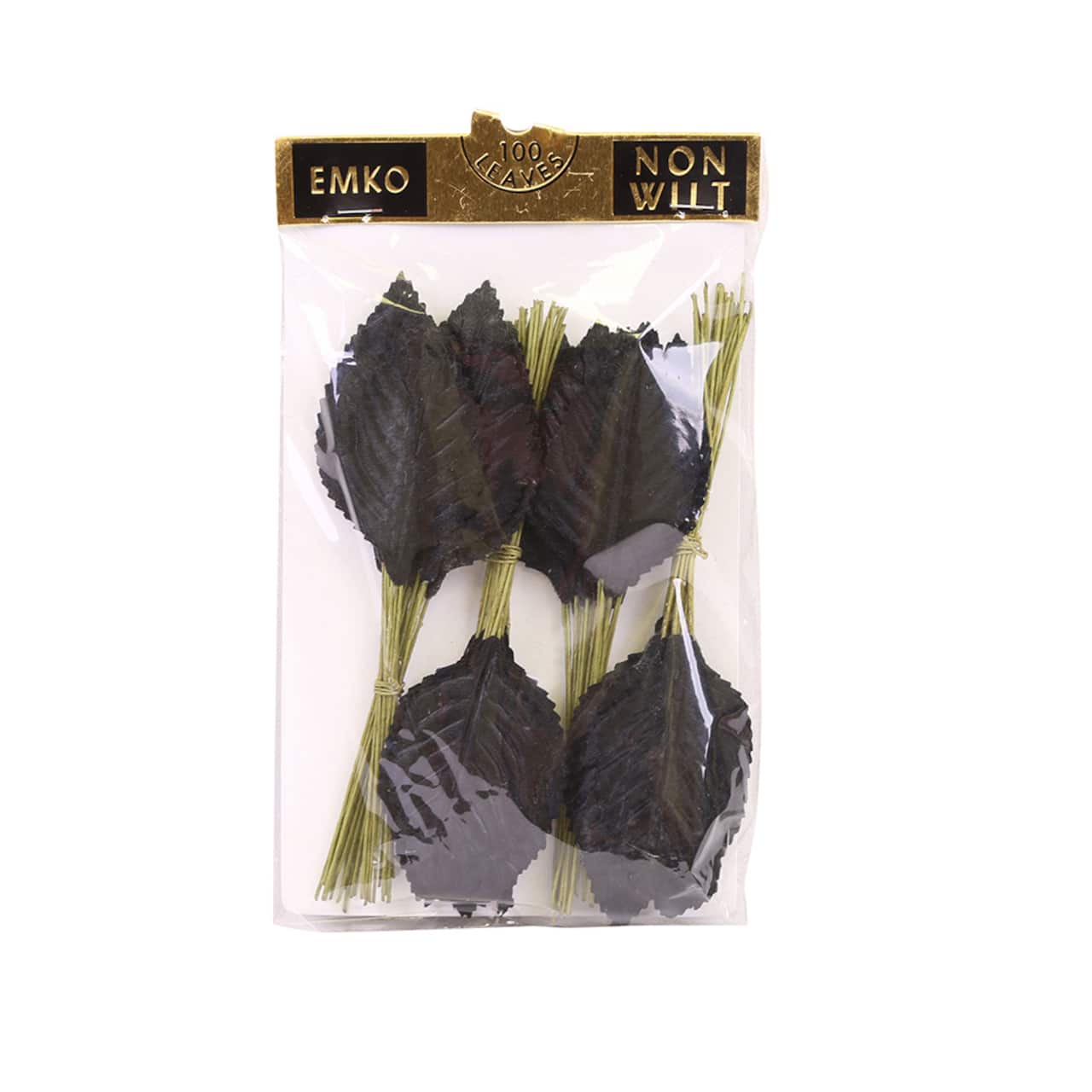 JAM Paper Black Satin Floral Leaves, 100ct.